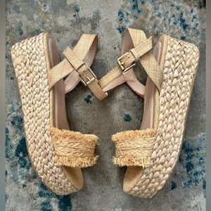 Chinese Laundry Espadrilles Sandal straw platform size 9
